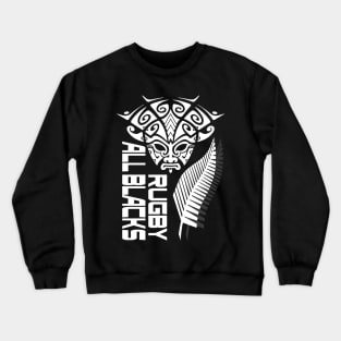 All Blacks Rugby New Zealand Fern Maori Tattoo Warrior Face Crewneck Sweatshirt